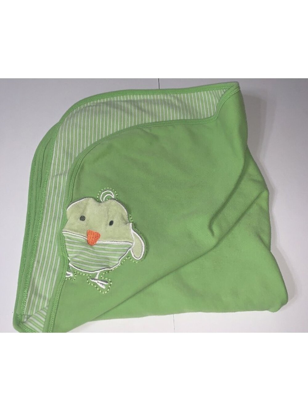 Vtg The Children’s Place Baby Blanket Security Lovey Green Chick Stripe